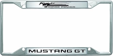 Ford Horse Power Mustang GT Chrome License Plate Frame