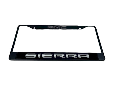 Blacked Out GMC Sierra Black License Plate Frame