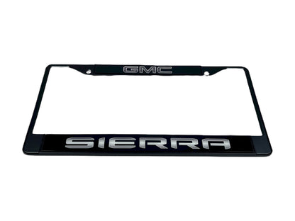 Blacked Out GMC Sierra Black License Plate Frame