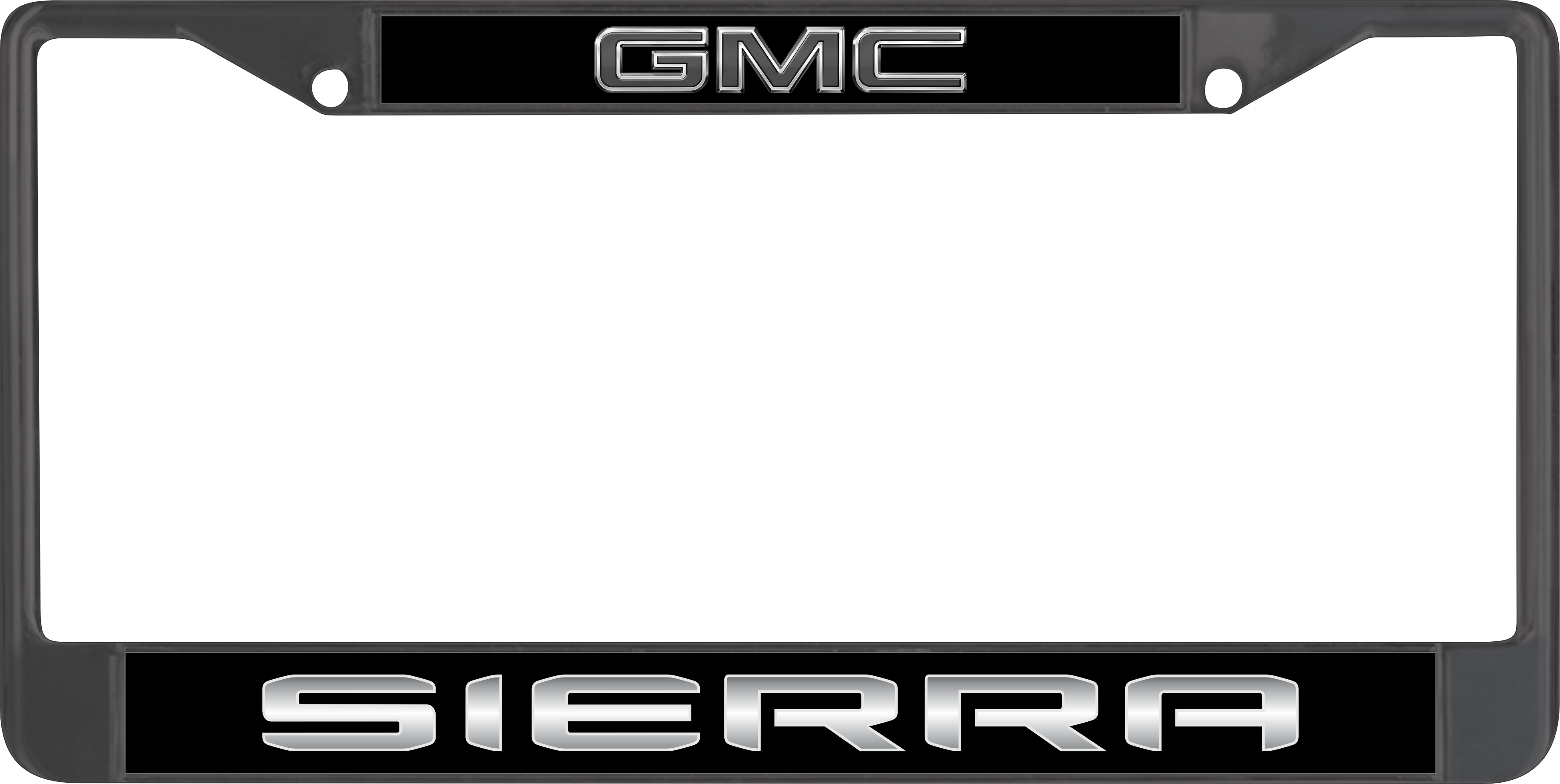 Blacked Out GMC Sierra Black License Plate Frame