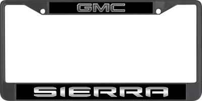 Blacked Out GMC Sierra Black License Plate Frame