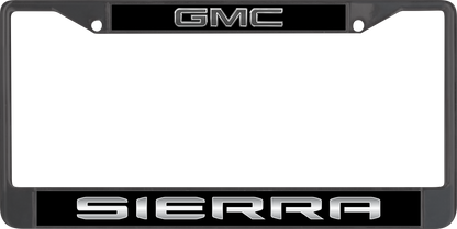 Blacked Out GMC Sierra Black License Plate Frame