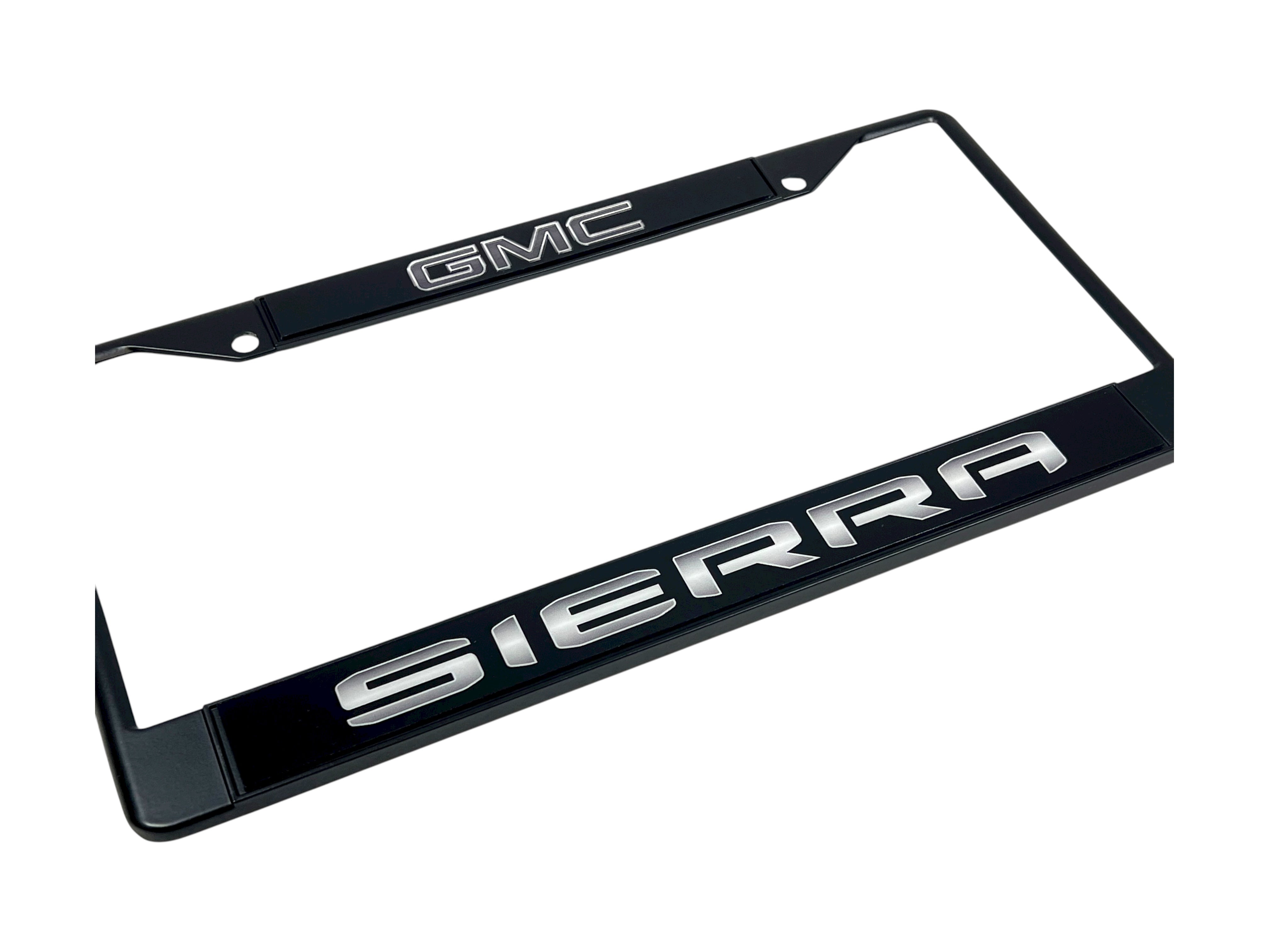 Blacked Out GMC Sierra Black License Plate Frame
