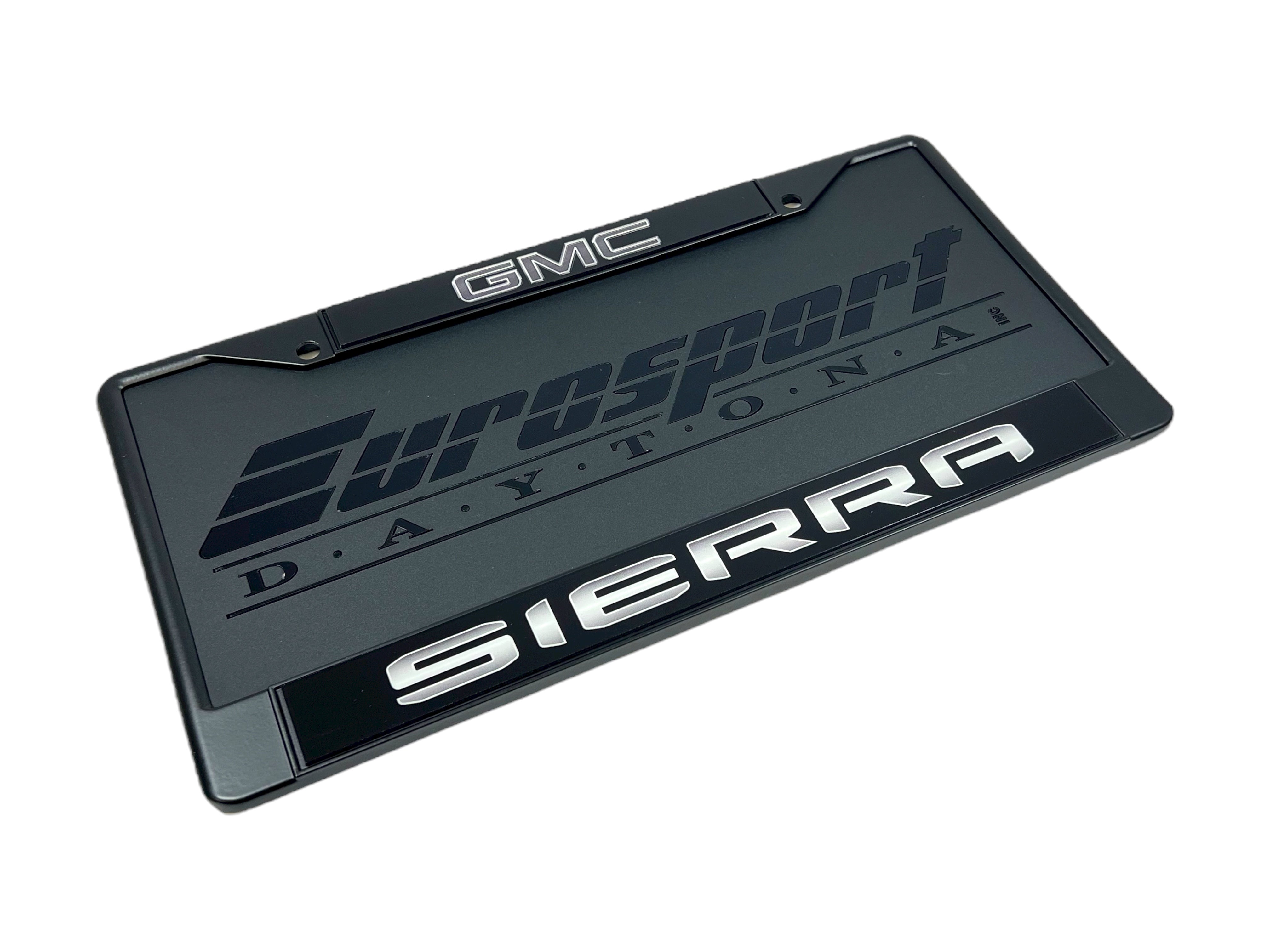 Blacked Out GMC Sierra Black License Plate Frame