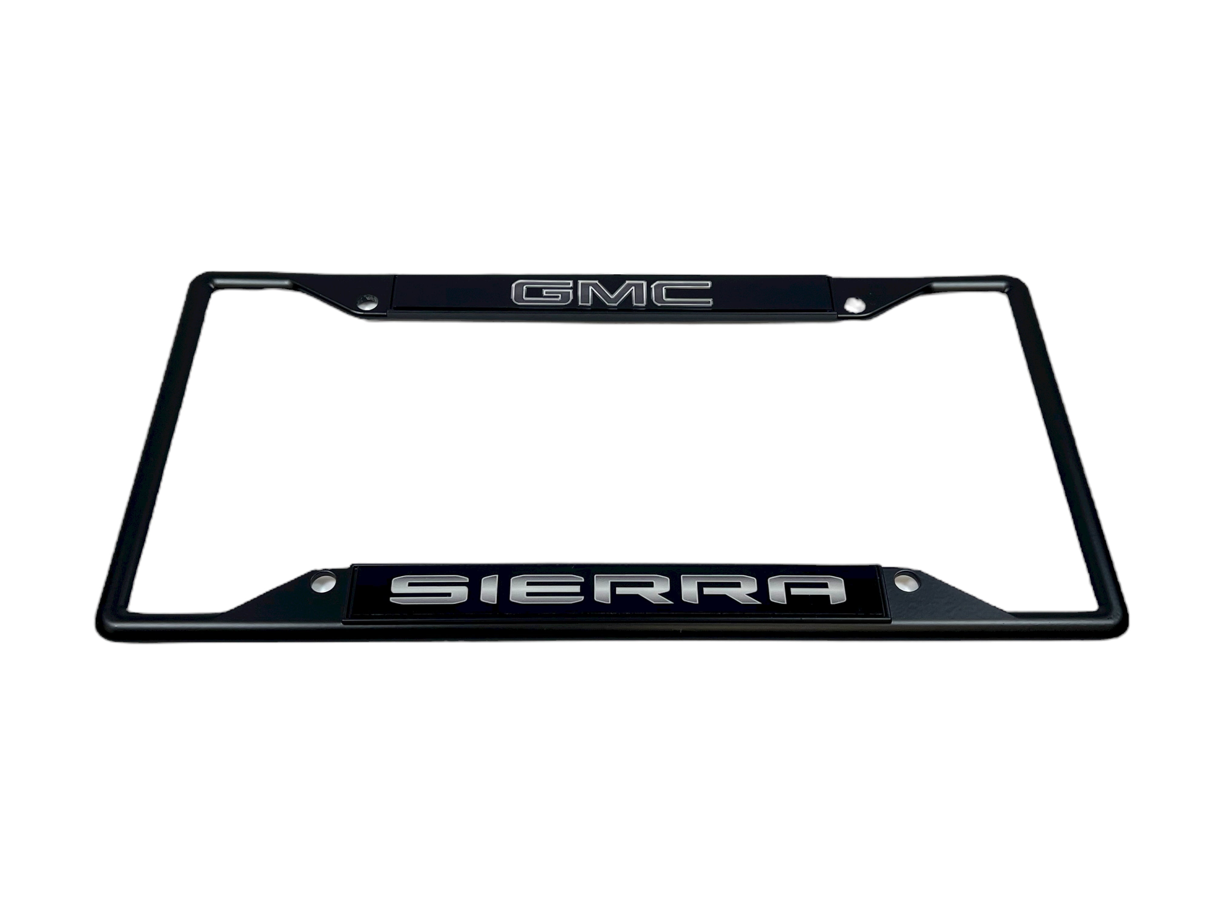 Blacked Out GMC Sierra Black License Plate Frame