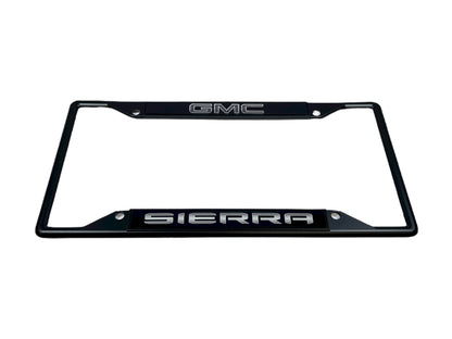 Blacked Out GMC Sierra Black License Plate Frame