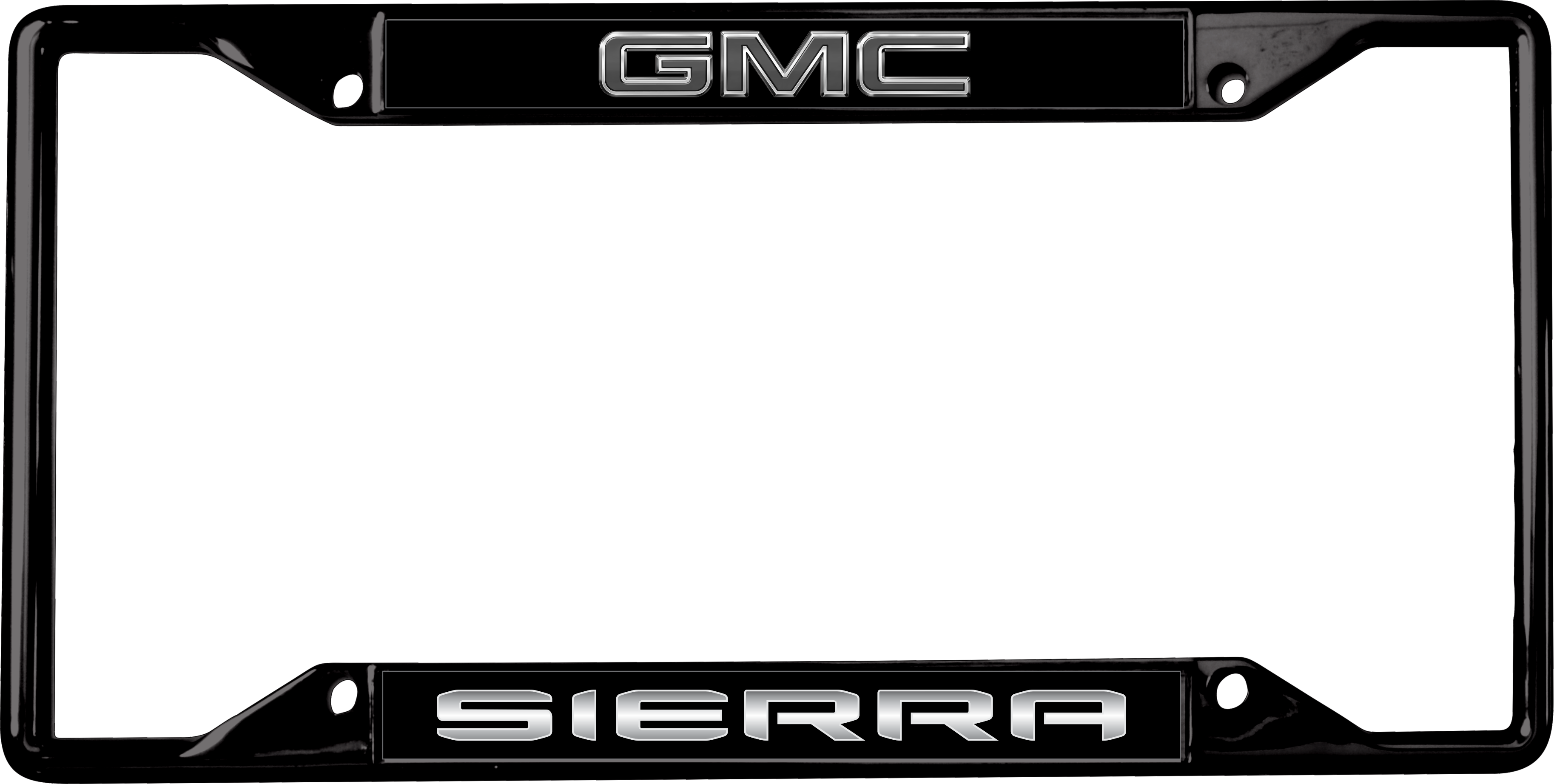 Blacked Out GMC Sierra Black License Plate Frame