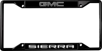 Blacked Out GMC Sierra Black License Plate Frame