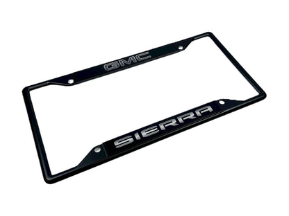 Blacked Out GMC Sierra Black License Plate Frame