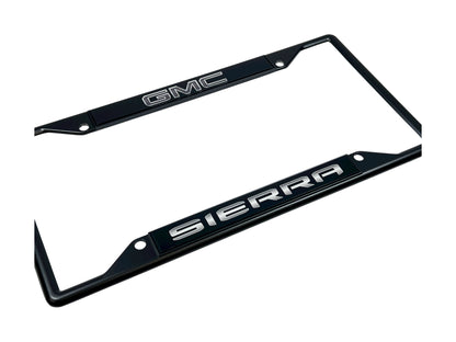 Blacked Out GMC Sierra Black License Plate Frame