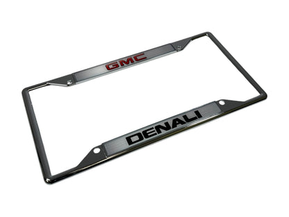 a license plate frame with the gmc logo on it