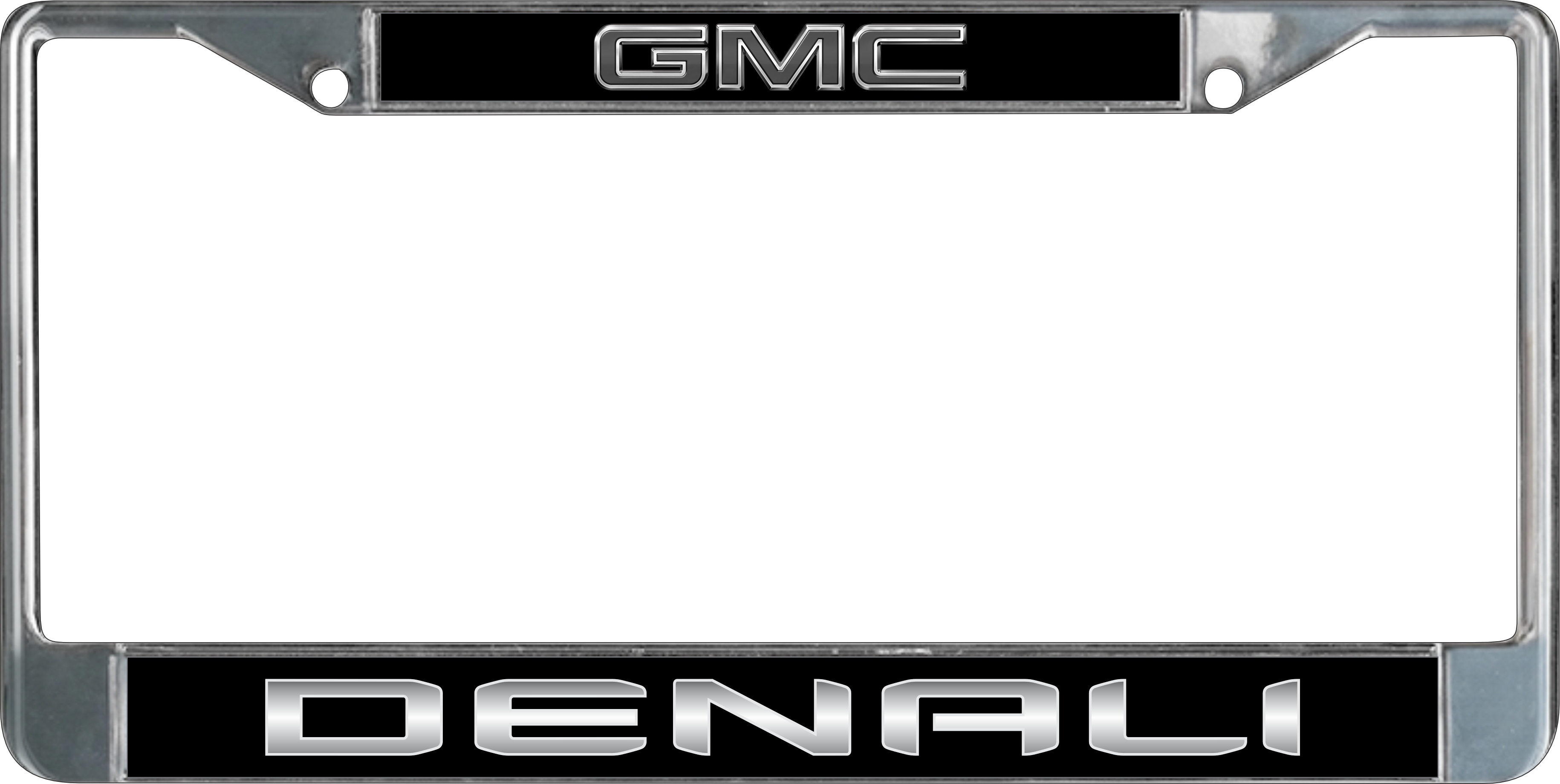 Blacked Out GMC Denali Chrome License Plate Frame