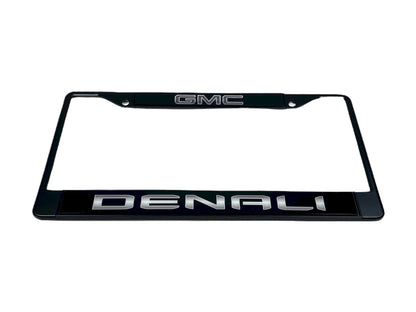 Blacked Out GMC Denali Black License Plate Frame