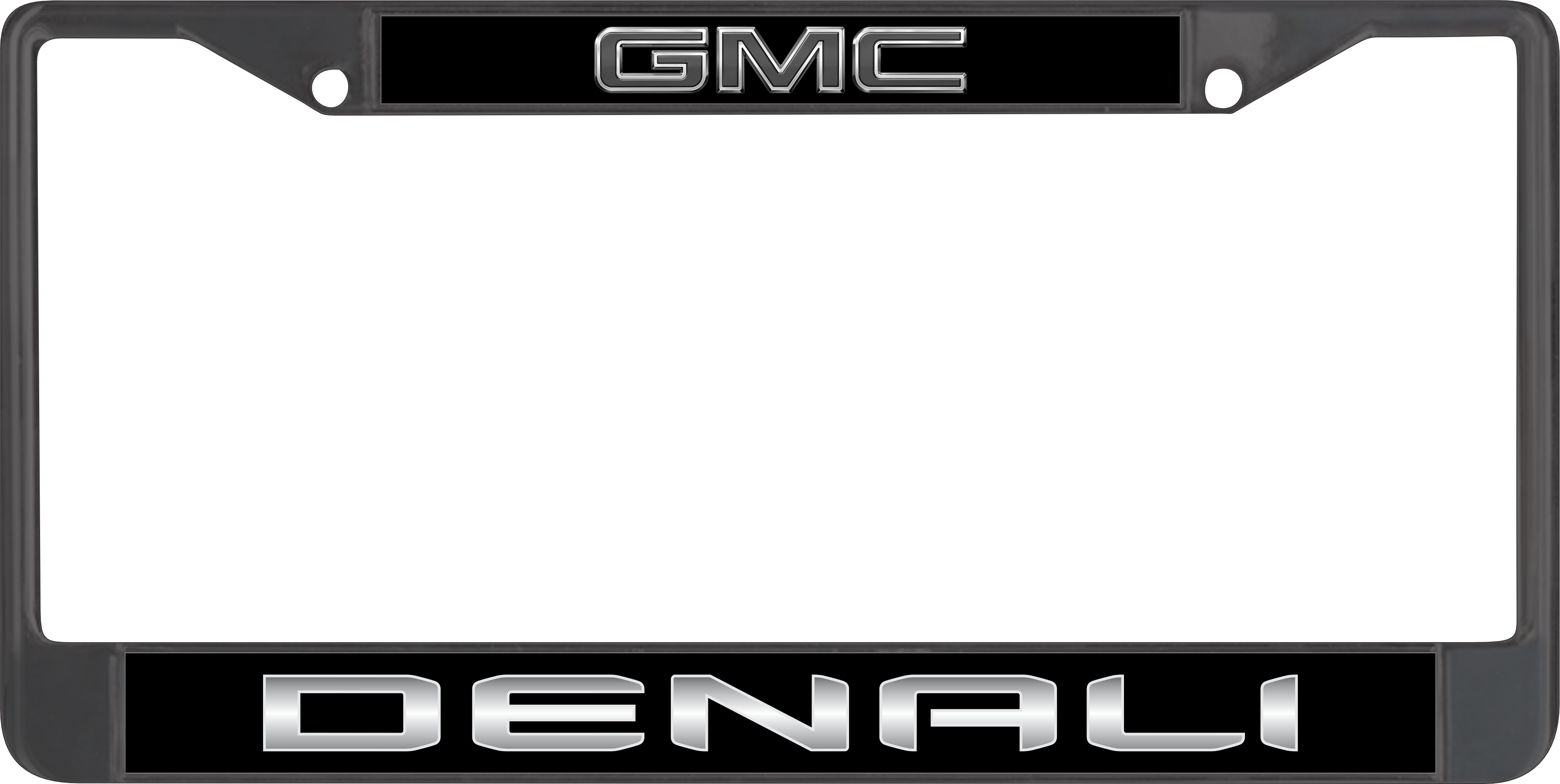 Blacked Out GMC Denali Black License Plate Frame
