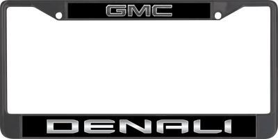 Blacked Out GMC Denali Black License Plate Frame