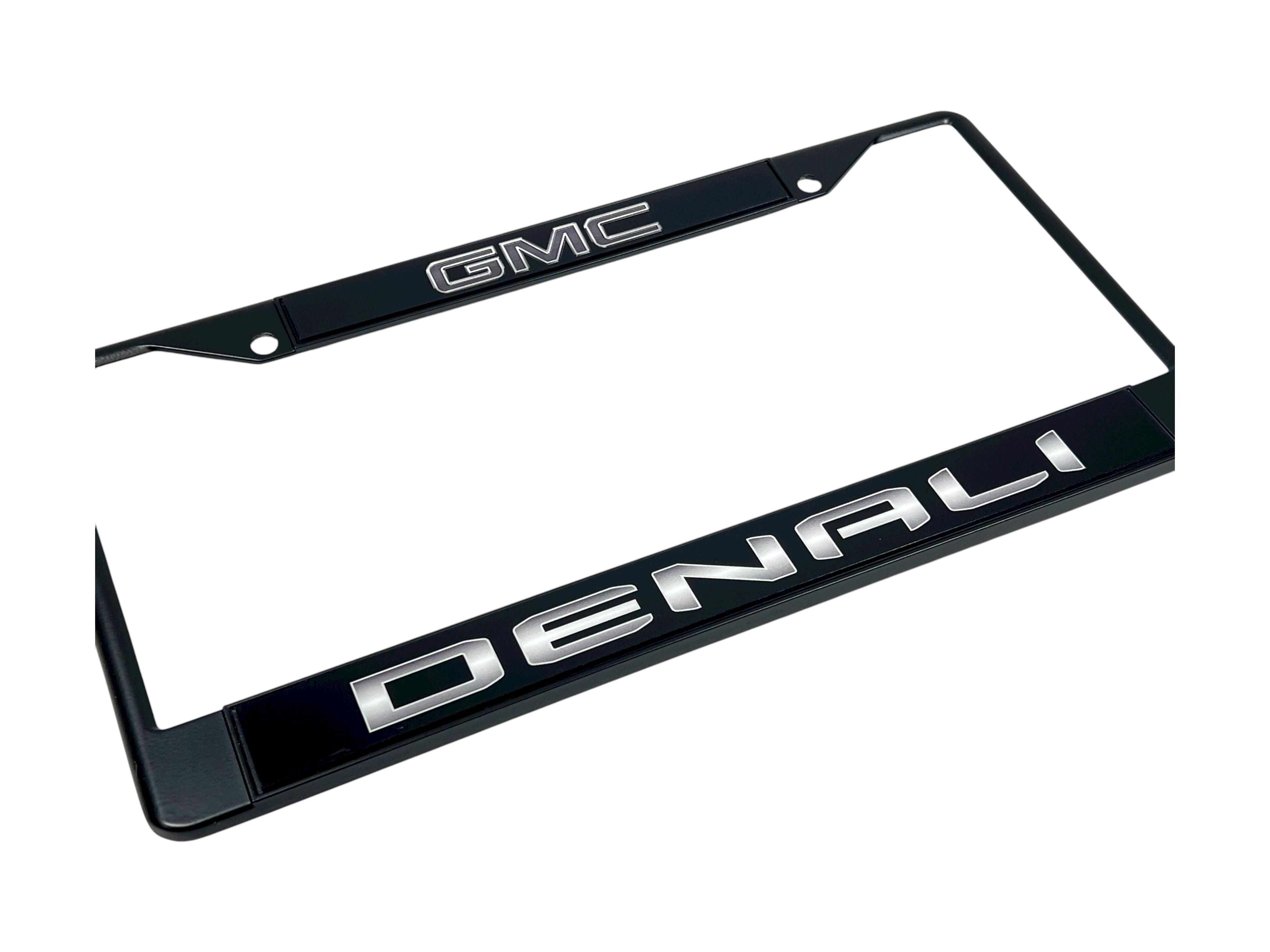 Blacked Out GMC Denali Black License Plate Frame