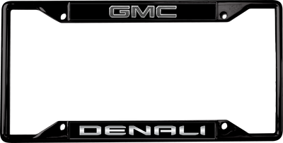Blacked Out GMC Denali Black License Plate Frame