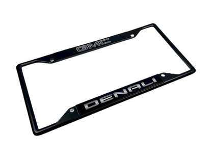 Blacked Out GMC Denali Black License Plate Frame