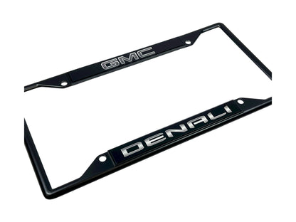 Blacked Out GMC Denali Black License Plate Frame
