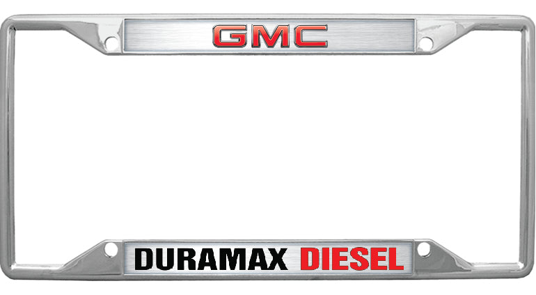 a chrome license plate frame with the words durmax diesel on it