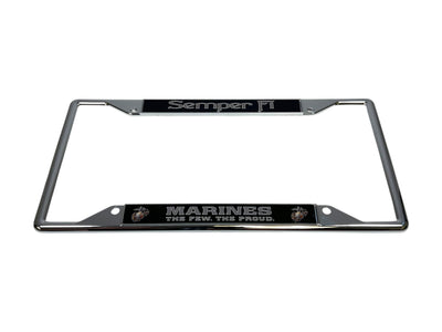 USMC Semper Fi Marines The Few The Proud Chrome License Plate Frame