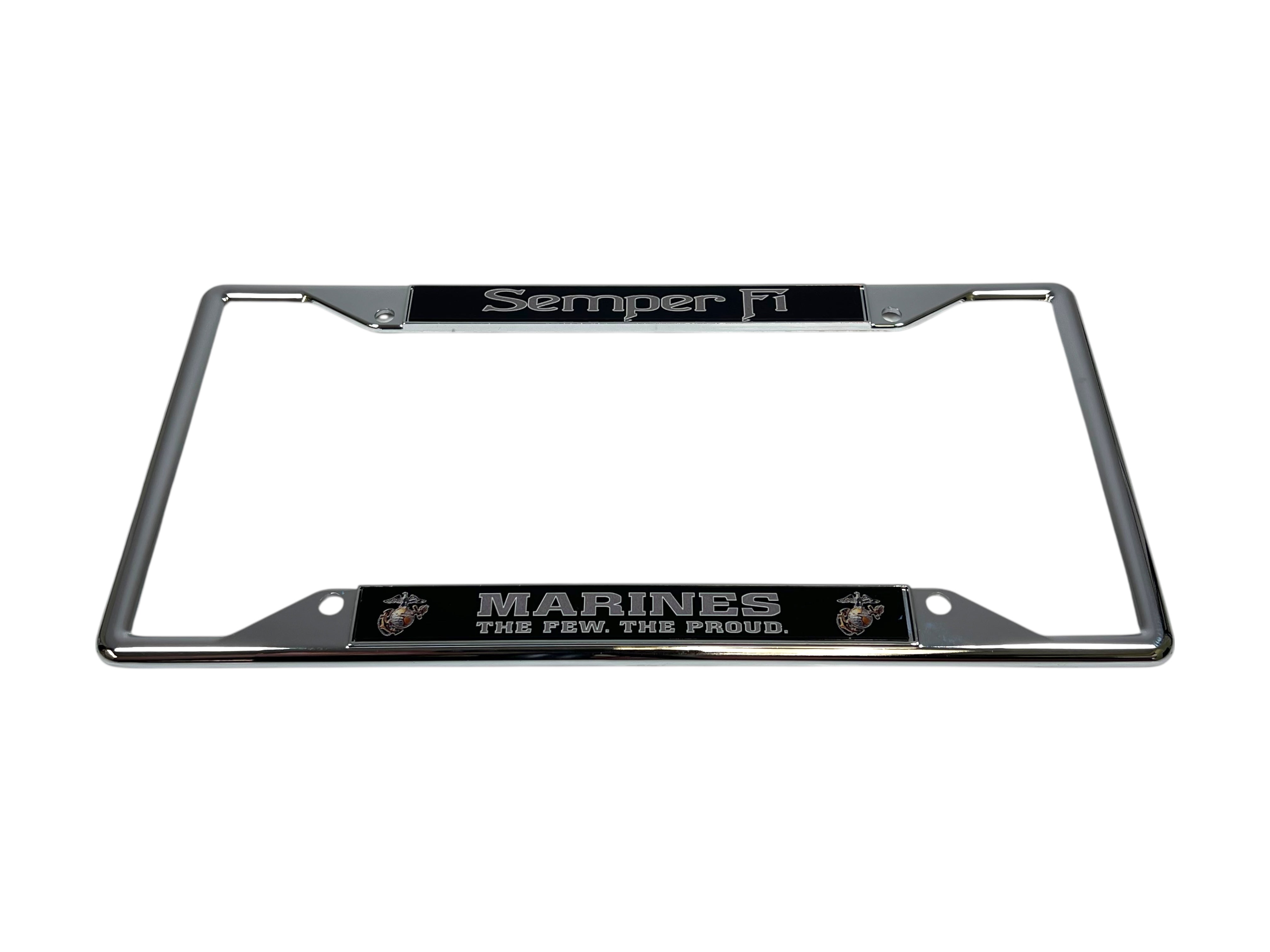USMC Semper Fi Marines The Few The Proud Chrome License Plate Frame