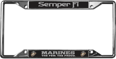 USMC Semper Fi Marines The Few The Proud Chrome License Plate Frame
