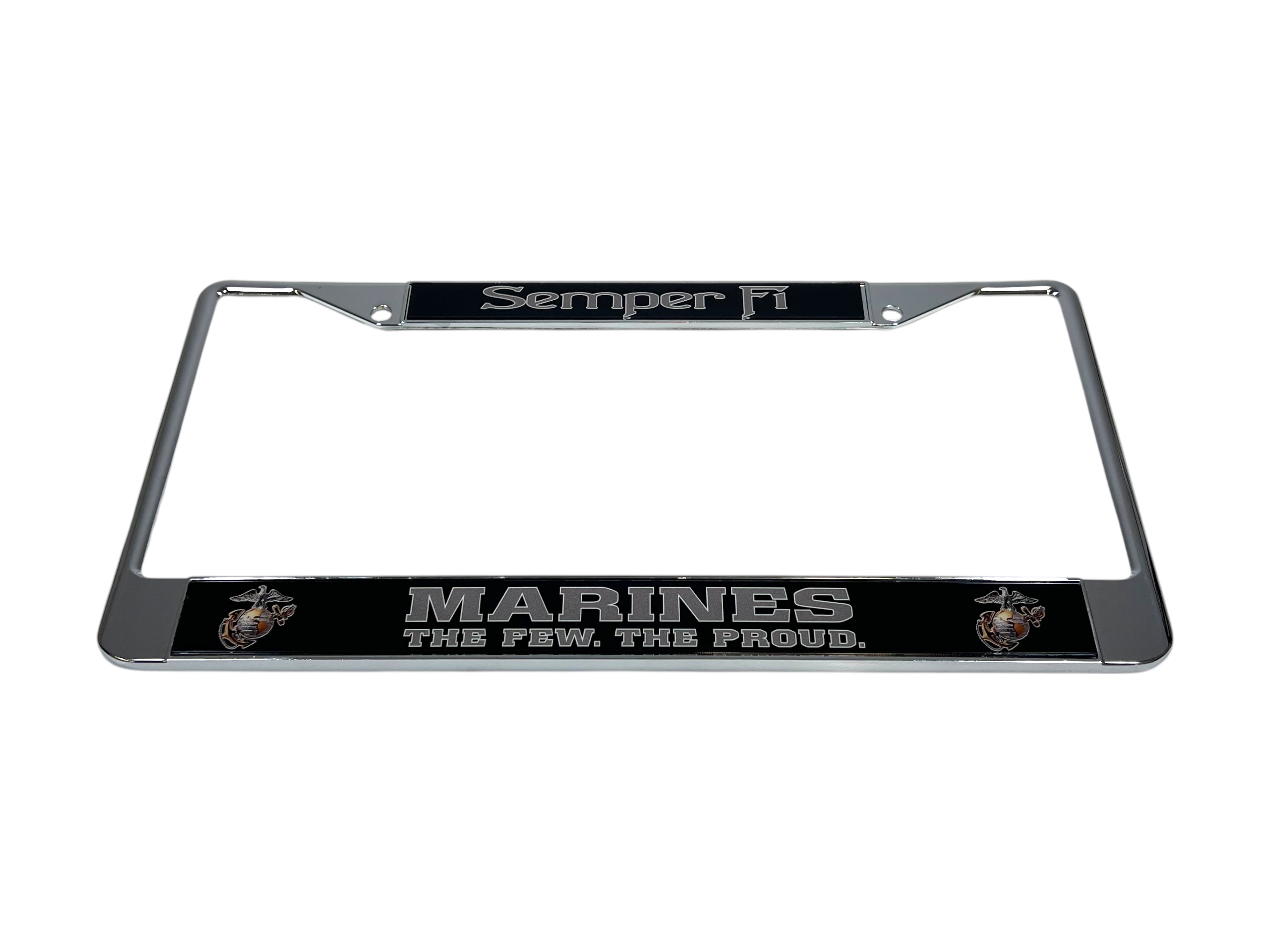 USMC Semper Fi Marines The Few The Proud Chrome License Plate Frame