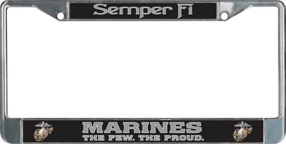 USMC Semper Fi Marines The Few The Proud Chrome License Plate Frame
