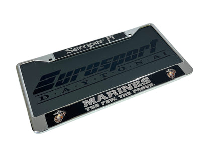 USMC Semper Fi Marines The Few The Proud Chrome License Plate Frame