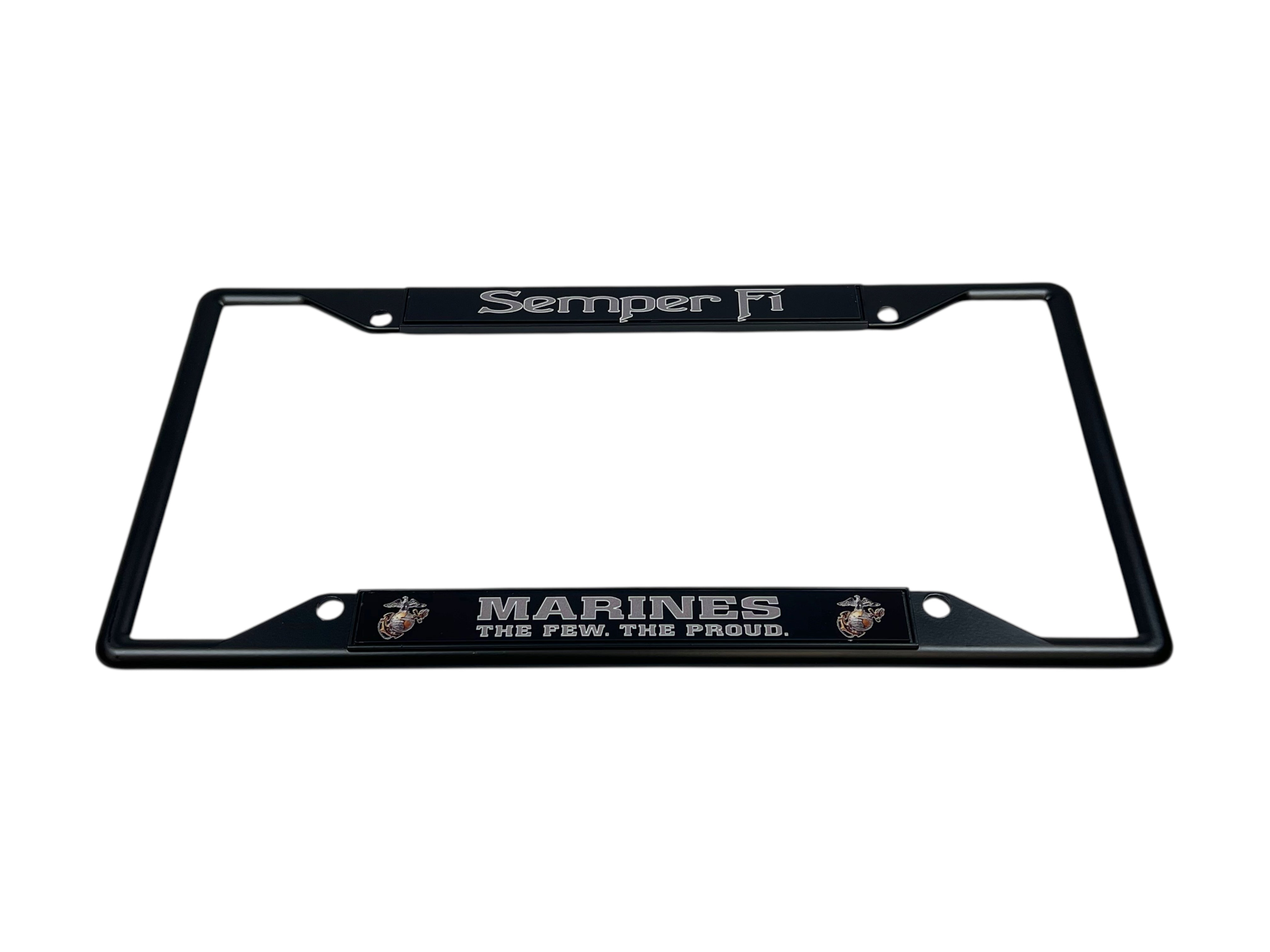 USMC Semper Fi Marines The Few The Proud Black License Plate Frame