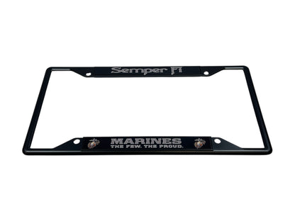 USMC Semper Fi Marines The Few The Proud Black License Plate Frame