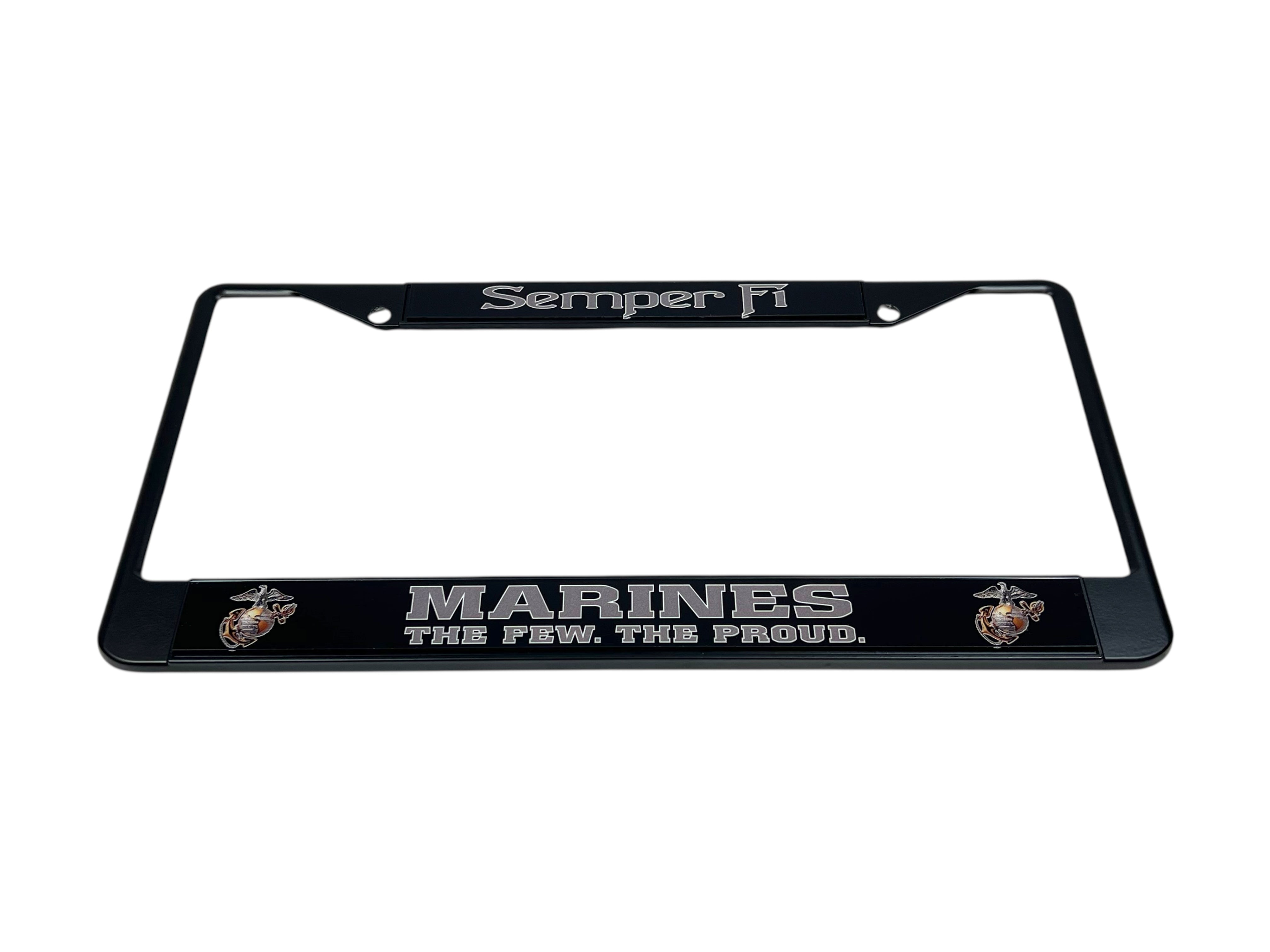 USMC Semper Fi Marines The Few The Proud Black License Plate Frame