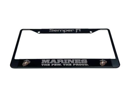 USMC Semper Fi Marines The Few The Proud Black License Plate Frame