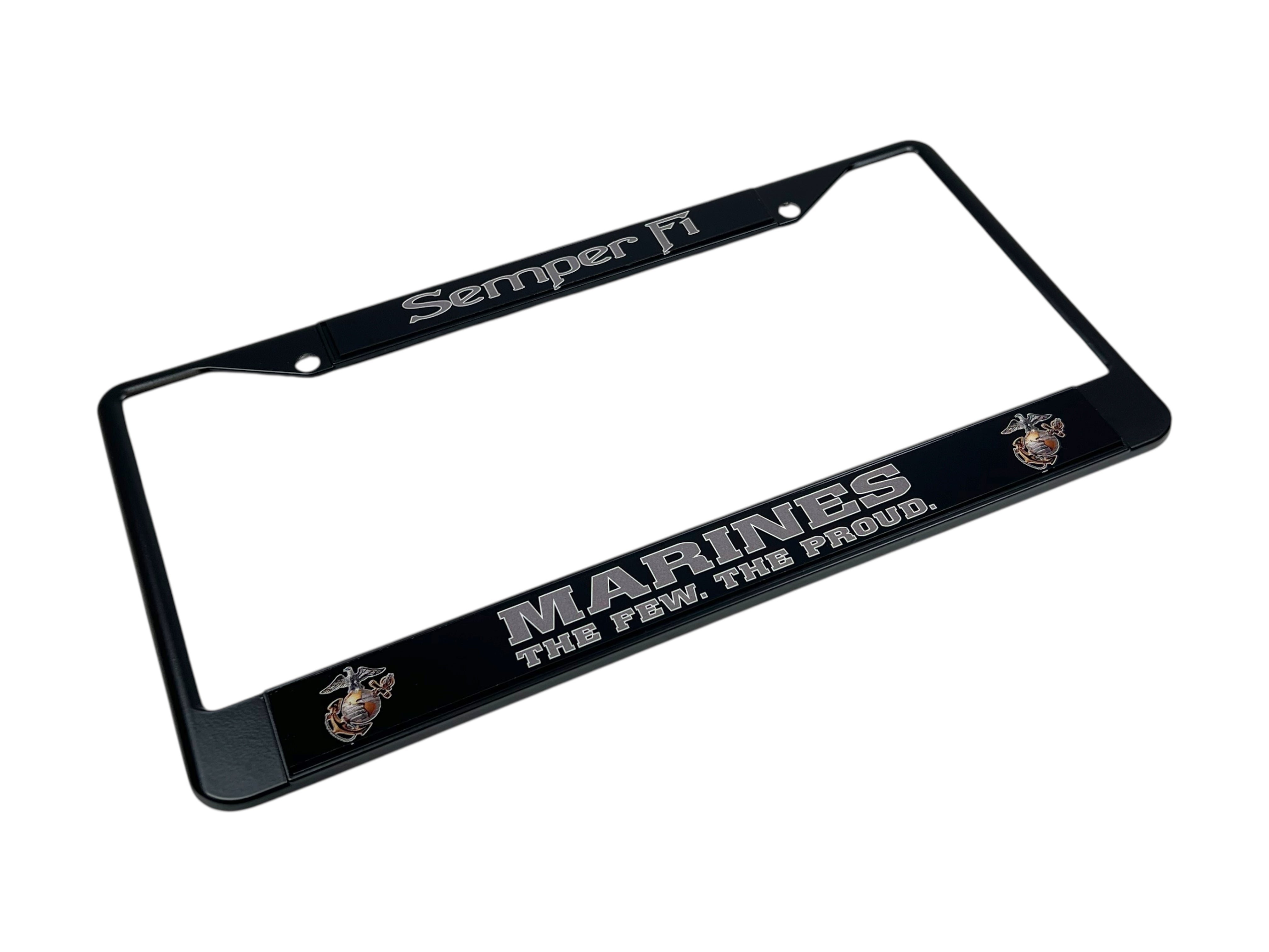 USMC Semper Fi Marines The Few The Proud Black License Plate Frame