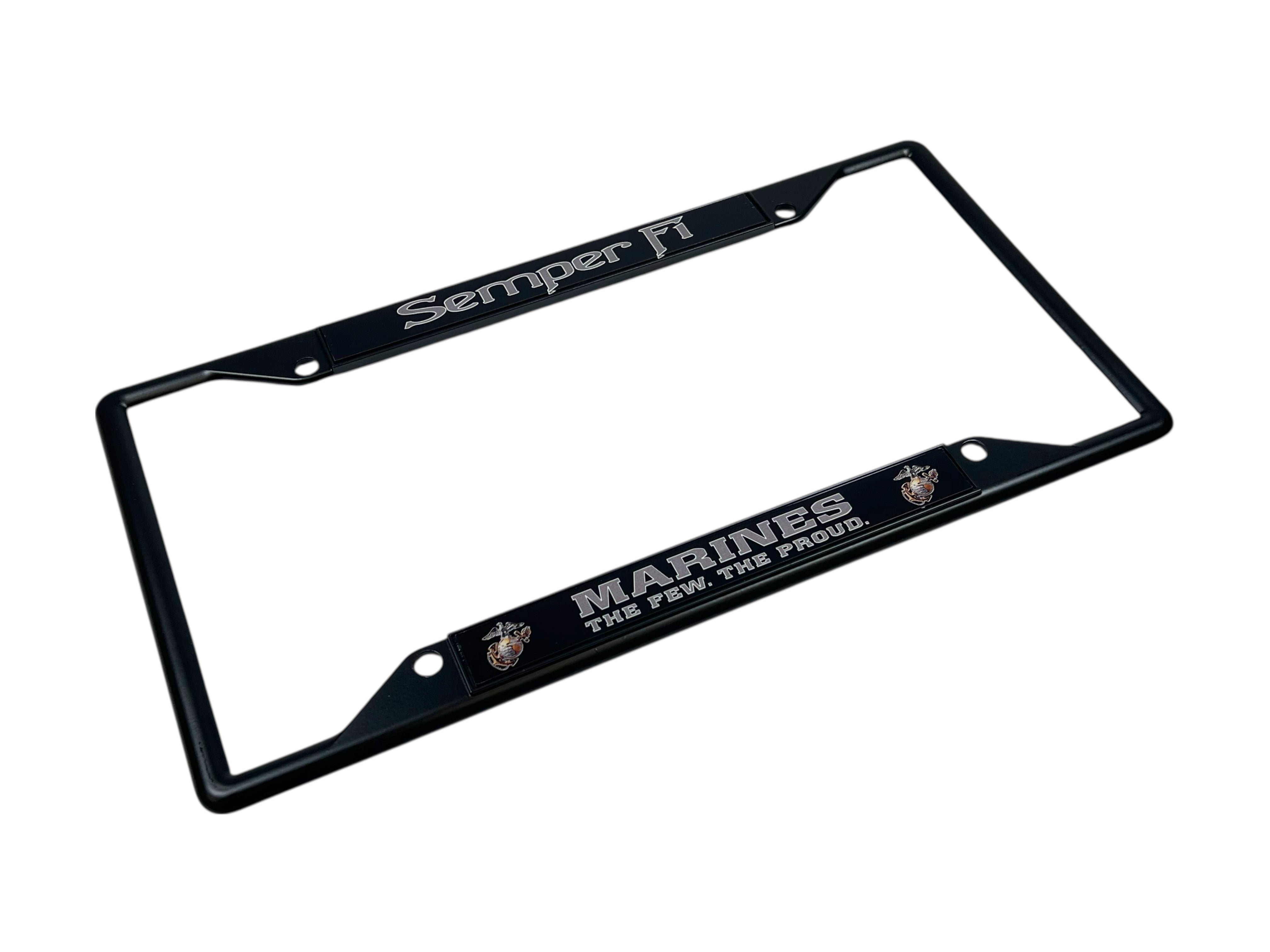 USMC Semper Fi Marines The Few The Proud Black License Plate Frame