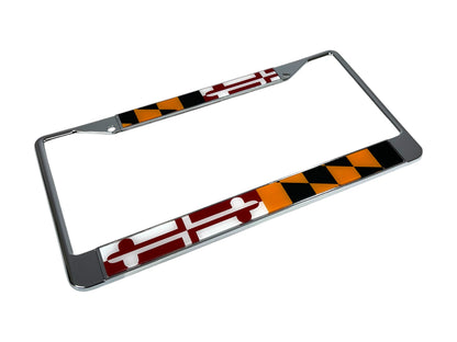 Maryland Flag Chrome License Plate Frame