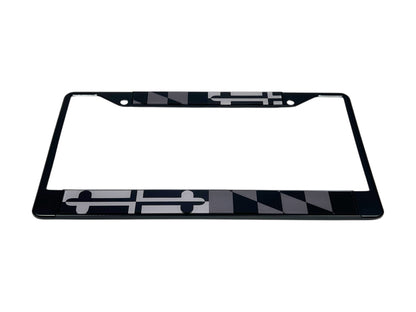 Maryland Flag Blacked Out License Plate Frame