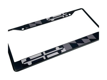 Maryland Flag Blacked Out License Plate Frame