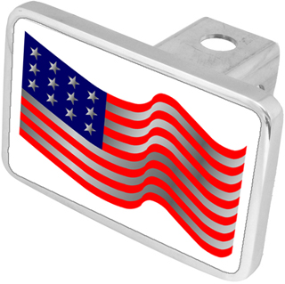 USA Waving Flag Hitch Plug XL