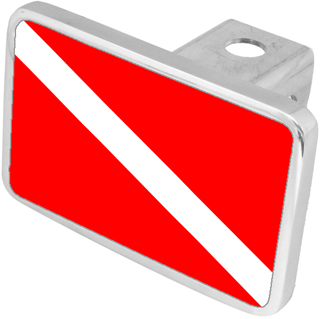 Diver Down Flag Hitch Plug XL