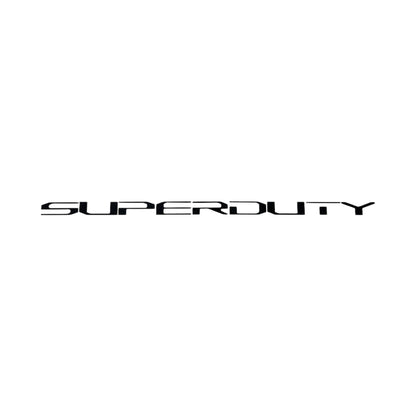 a black and white photo of the word super duty