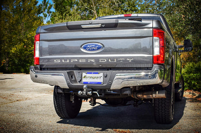 the back end of a truck parked in a parking lot