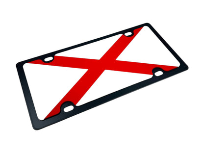 Alabama State Flag Carbon Steel License Plate