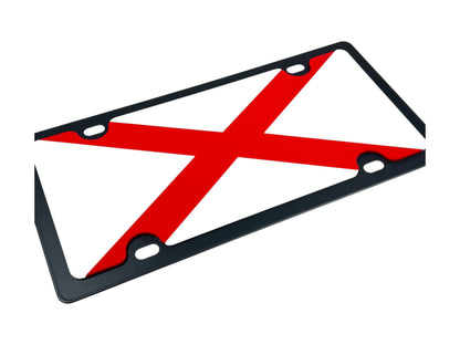 Alabama State Flag Carbon Steel License Plate