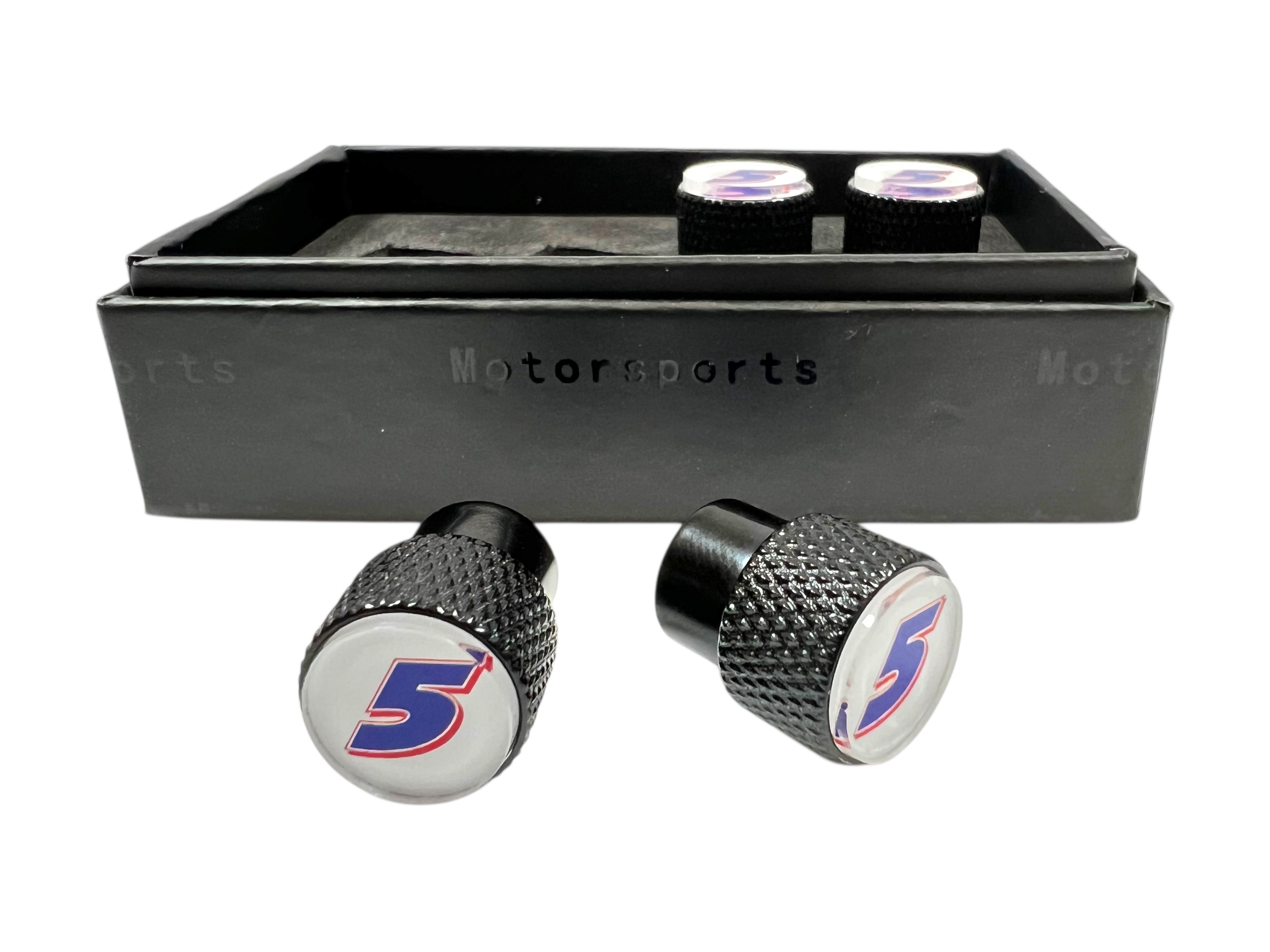 Kyle Larson Hendrickcars.com # Only Black Knurled Valve Stem Caps