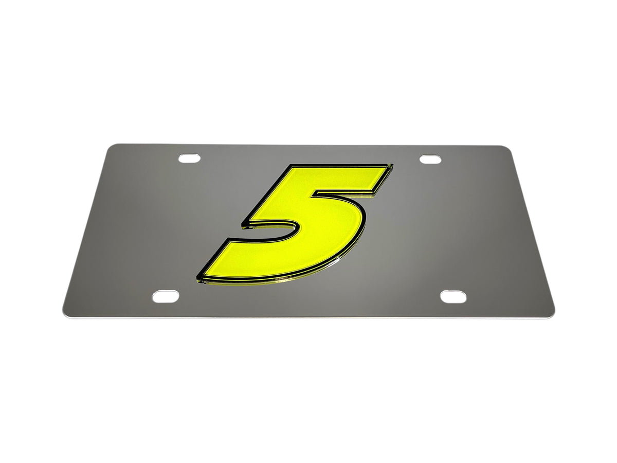 Kyle Larson Fluorescent #5 Stainless Steel License Plate