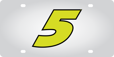 Kyle Larson Fluorescent #5 Stainless Steel License Plate