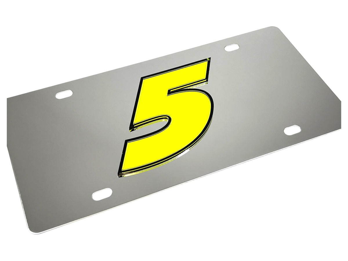 Kyle Larson Fluorescent #5 Stainless Steel License Plate