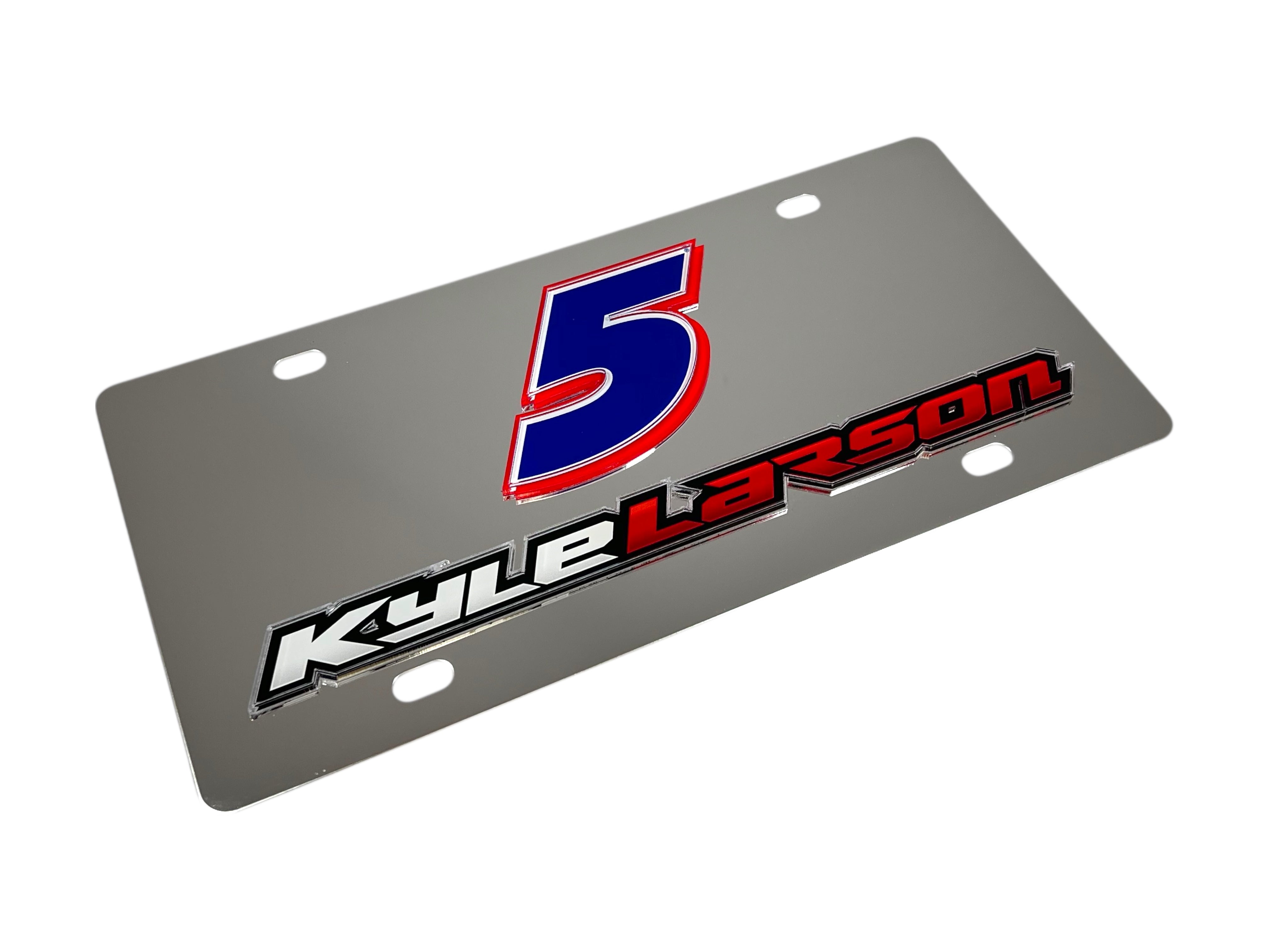 Kyle Larson Hendrickcars.com # & Name Rail Stainless Steel License Plate
